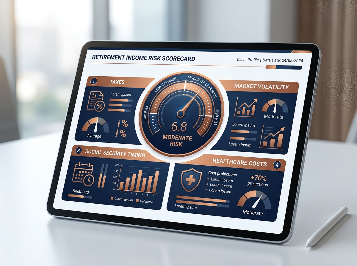 Retirement Income Risk Scorecard example showing risk categories